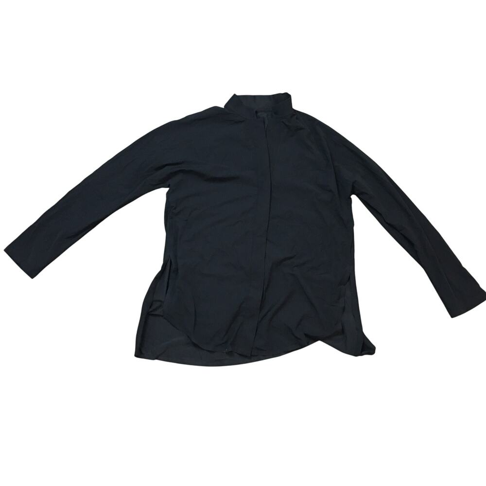 ADAY Something Borrowed Shirt Women's Size S Black Button Up Minimalist Classic